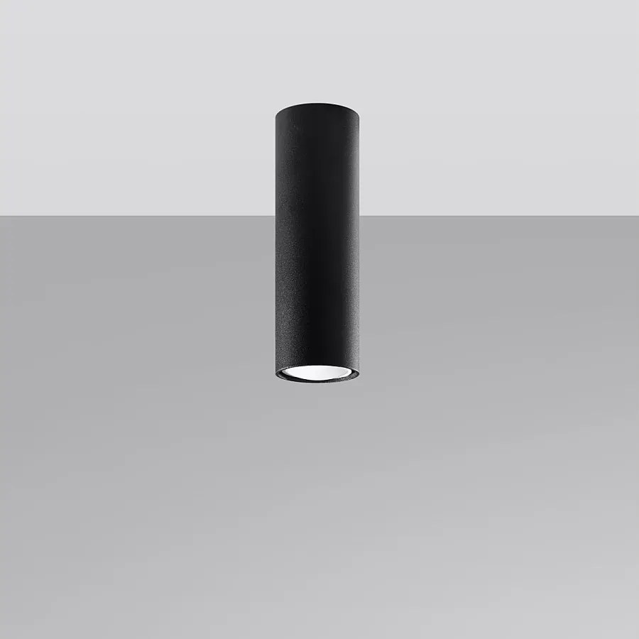 Plafony nowoczesny Toris, stal - 1 źródło światła 4000K - L.6 x H.20 cm - czarny