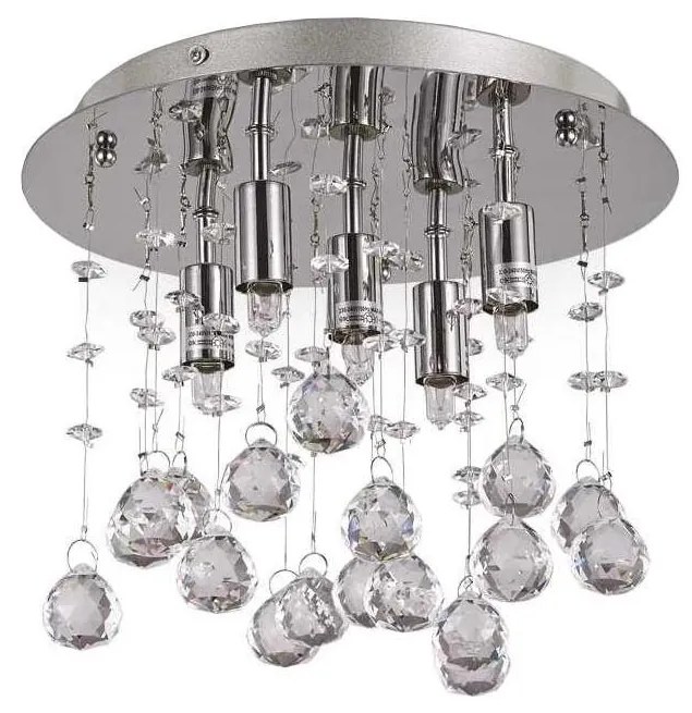 Ideal Lux-LED Lampa sufitowa kryształowa MOONLIGHT 5xG9/3W/230V śr. 26 cm chrom błyszczący