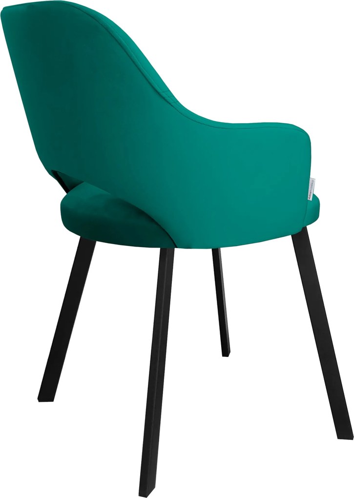 Krzesło Milano tkanina Welur noga metalowa : Kolor nogi - Czarna profil, Kolor tkaniny - VELVET - MG20, Typ siedziska - Siedzisko stałe