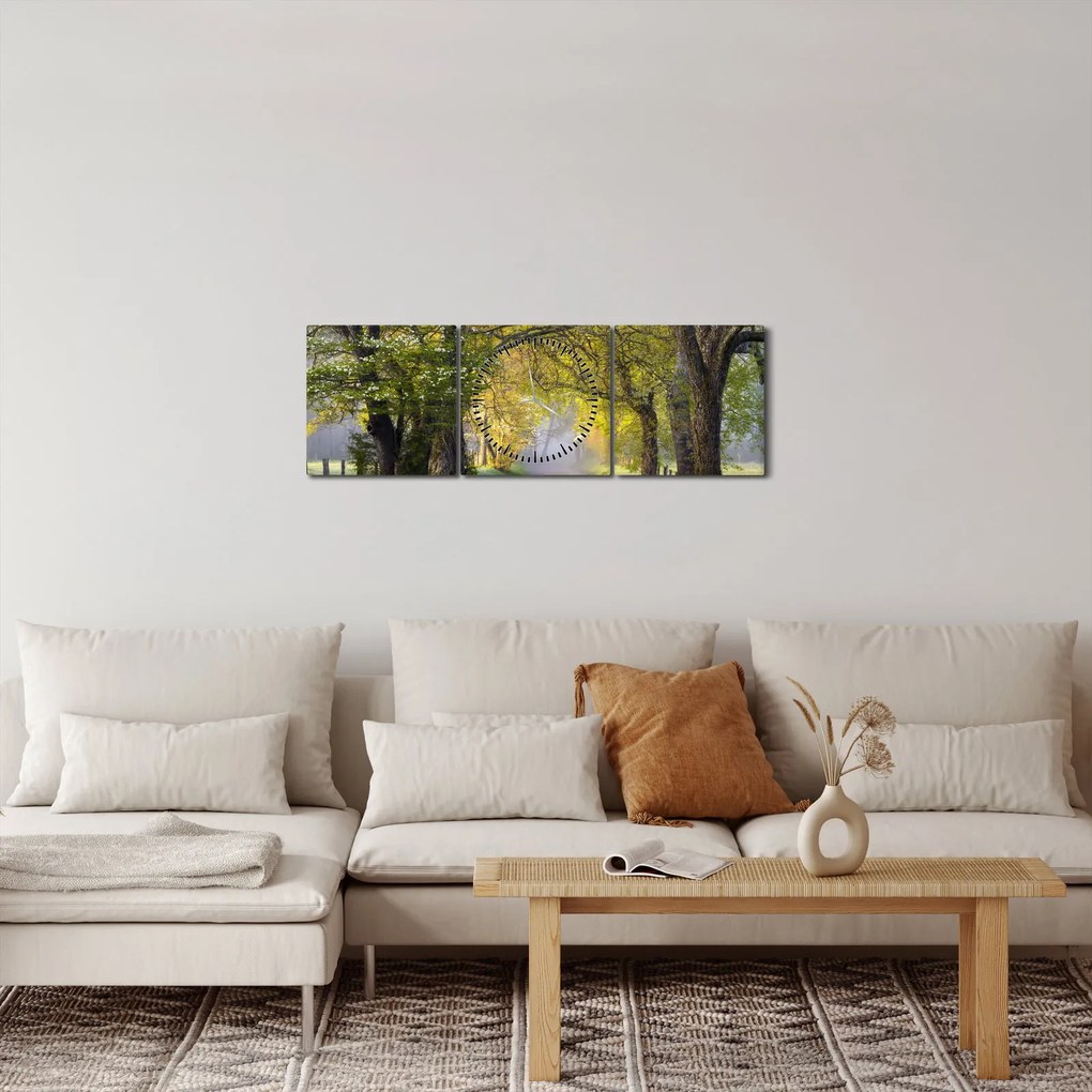 Zdjęcie - Smoky Mountains, Gatlinburg, USA (z zegarem) (90x30 cm)