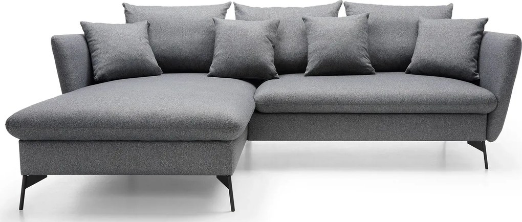 Grafitowa kanapa narożna z funkcją spania C8-D59