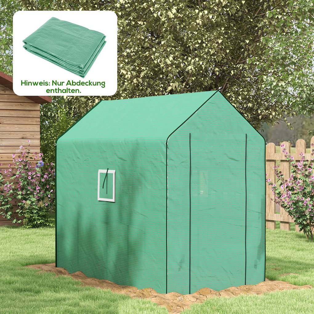 Outsunny Zastępcza plandeka do tunelu ogrodniczego, odporna na warunki atmosferyczne, odporna na UV, 140 x 213 x 190 cm, Zielona