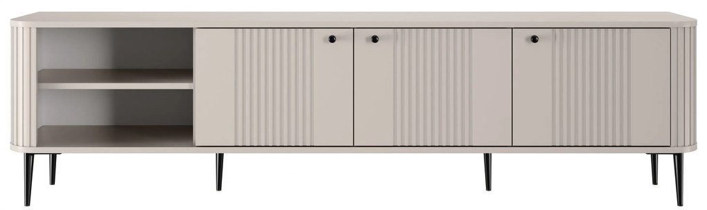 Szafka RTV Vesper 3D 187 cm - kaszmir / czarne nogi