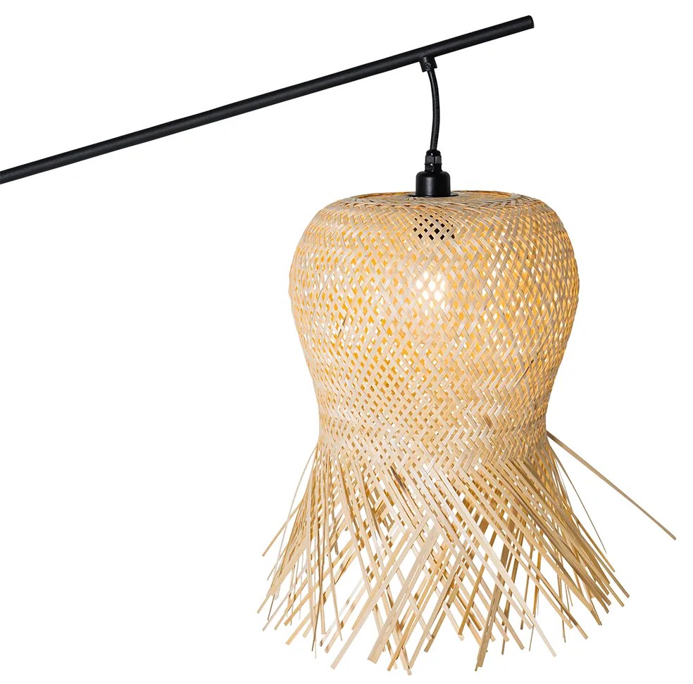 Orientalna lampa podłogowa zewnętrzna z bambusa IP44 - Carlos