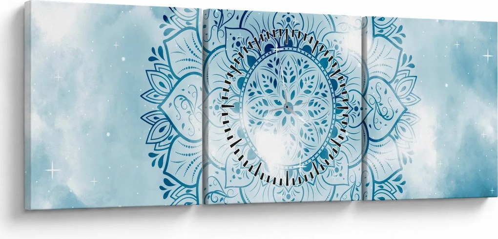 Obraz - Niebiańska mandala (z zegarem) (90x30 cm)