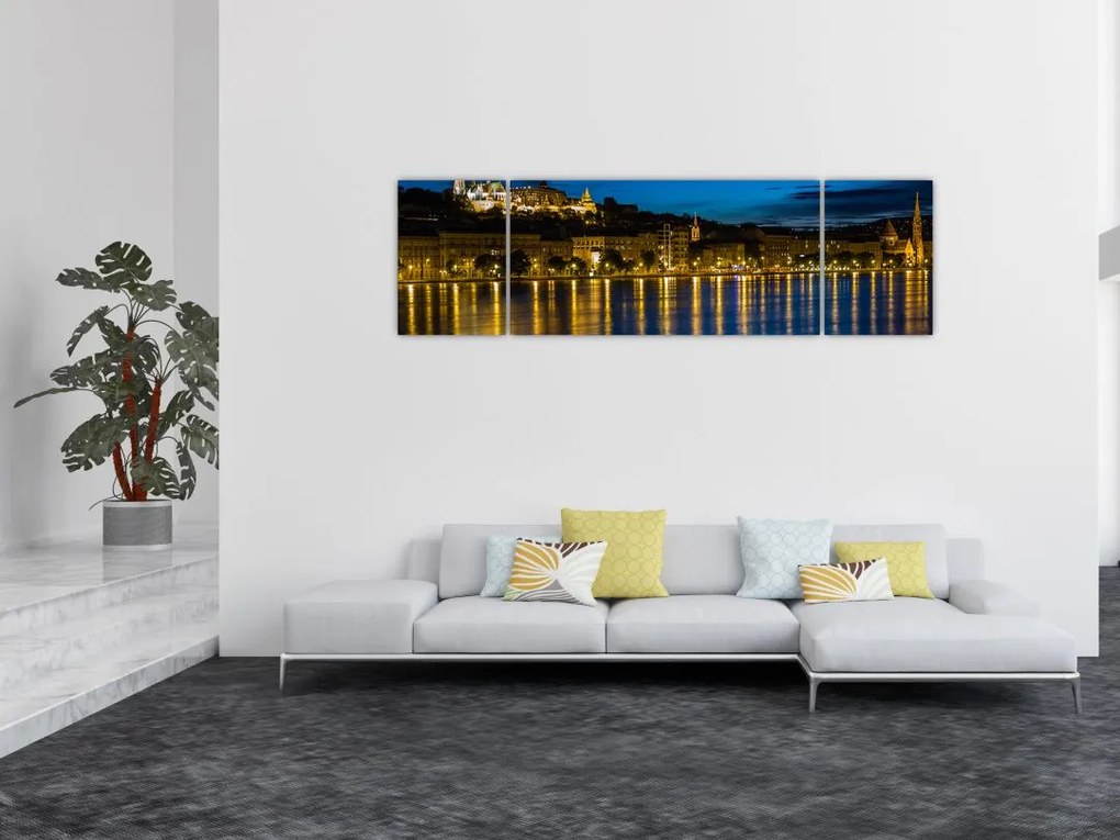 Obraz miasta nocą (170x50 cm)