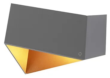 Kinkiet / Lampa scienna składany szary z miedziąDesignerski Oswietlenie wewnetrzne