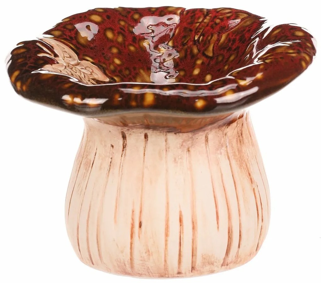 Ceramiczna miska do picia Grzyb tygrysi, 17 x 12 x17 cm, ceramika