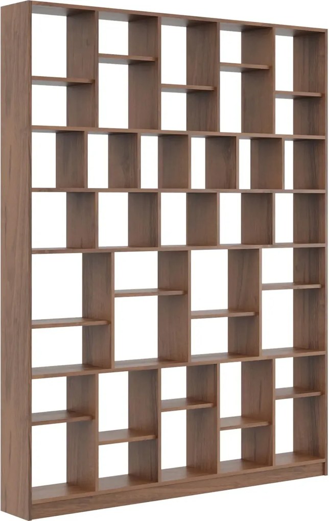 Orzechowy regał wysoki typu biblioteczka W9-D21