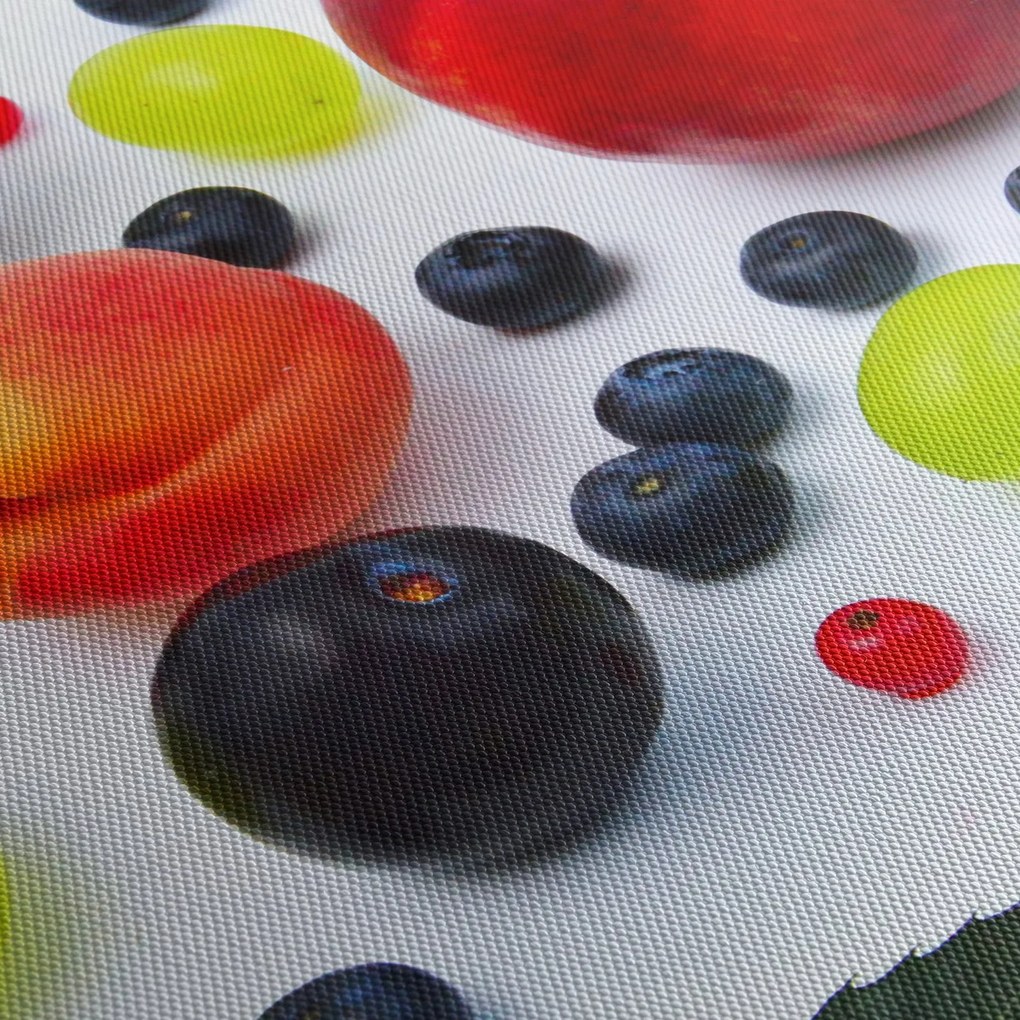 Obraz owoców z kroplami wody (125x70 cm)