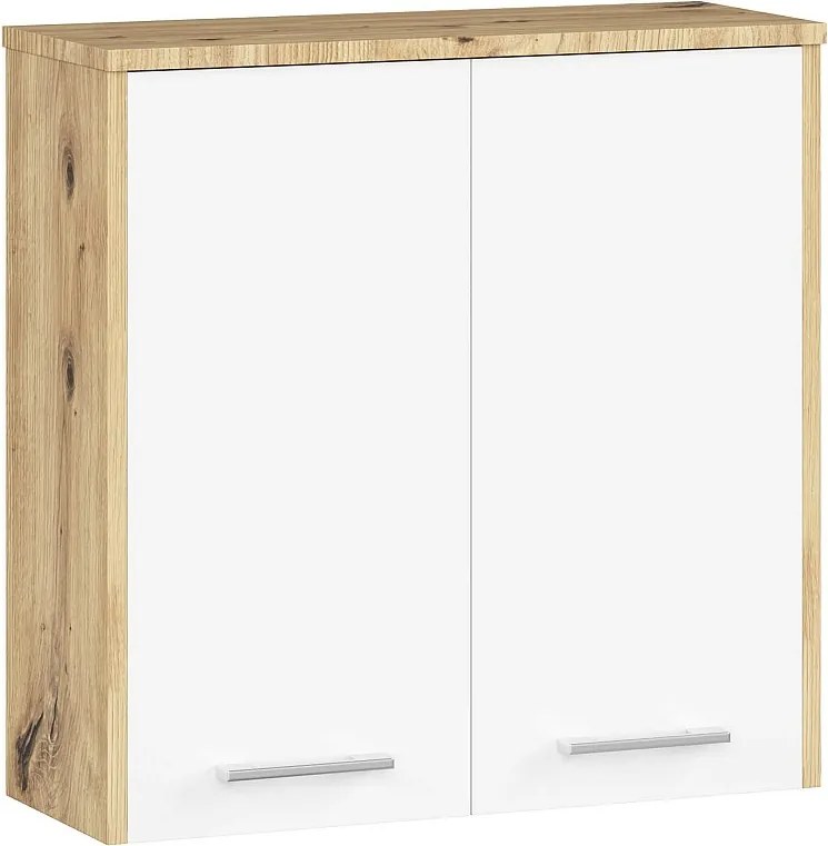 Szafka łazienkowa AKORD FIN Dąb Artisan 60 cm 2 drzwi kolor Biały mat 2 półki 60x22,5x60 cm