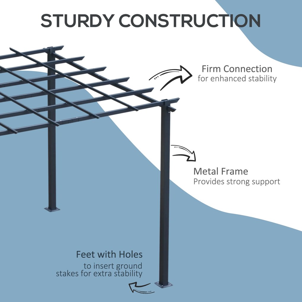 Outsunny metalowa pergola ogrodowa pawilon łukowy odporny na warunki atmosferyczne 3x3x23m do ogrodu | Aosom PL