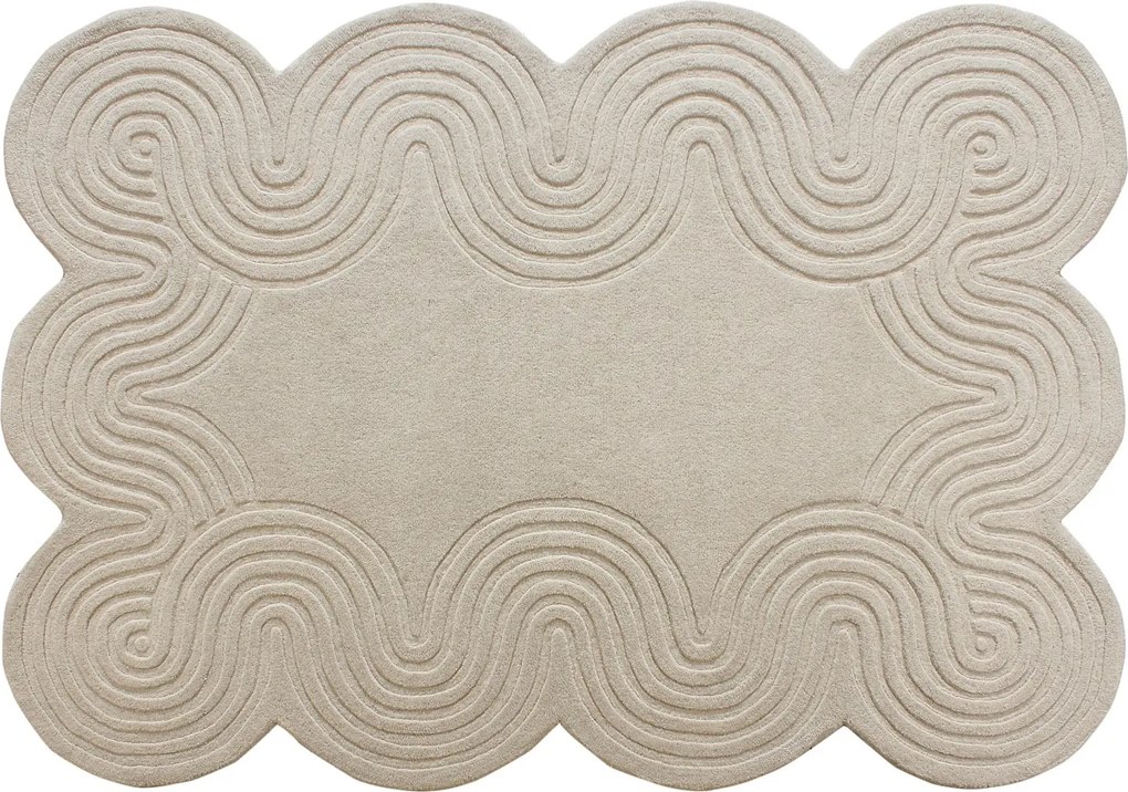 Dywan tuftowany 100% wełna - 160 x 230 cm - Beżowy - 2000g/m² - LUVERA