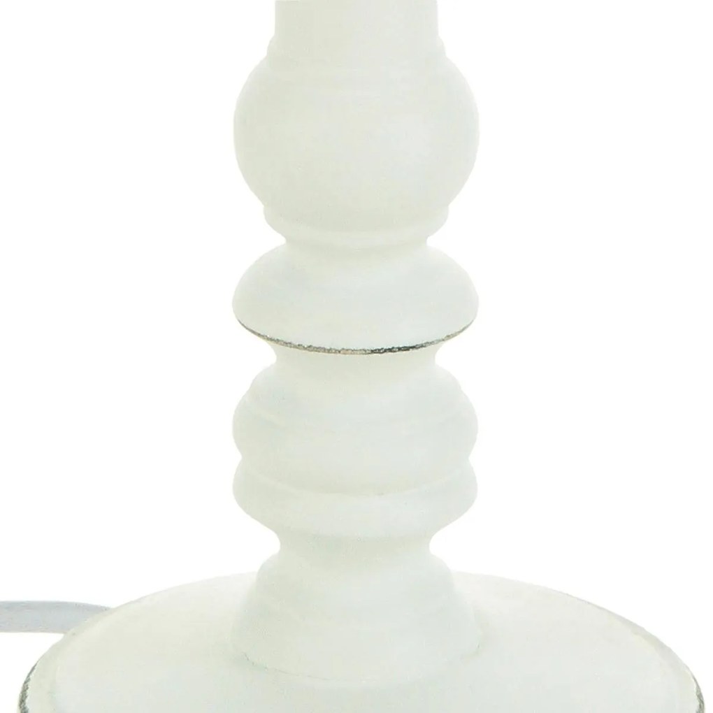 Lampa stojąca w stylu vintage z drewnianą podstawką