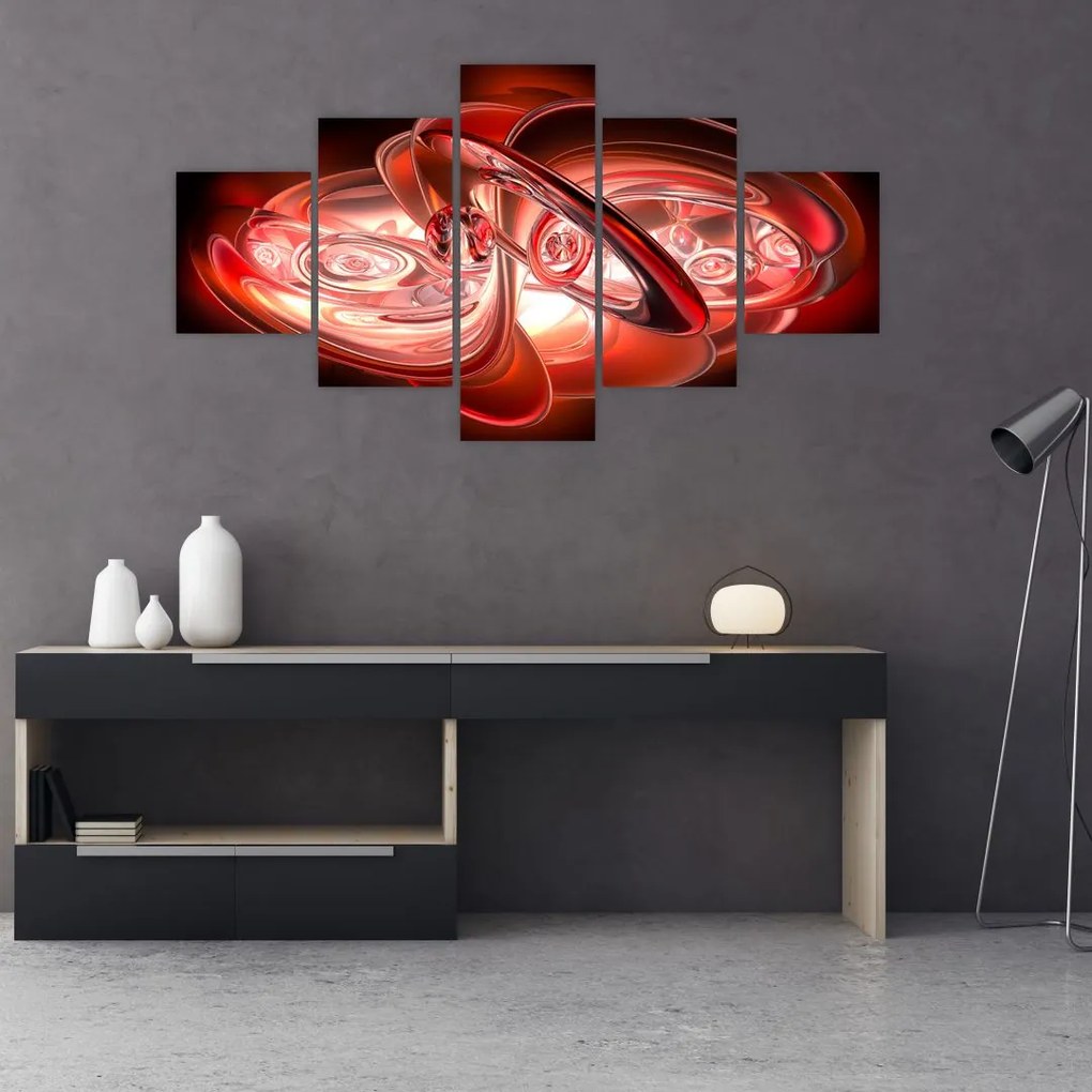 Obraz - czerwone kształty (125x70 cm)