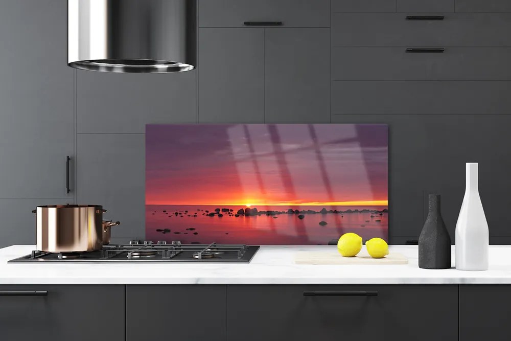 Dekor Szklany do Kuchni Blask Słońca Na Falach