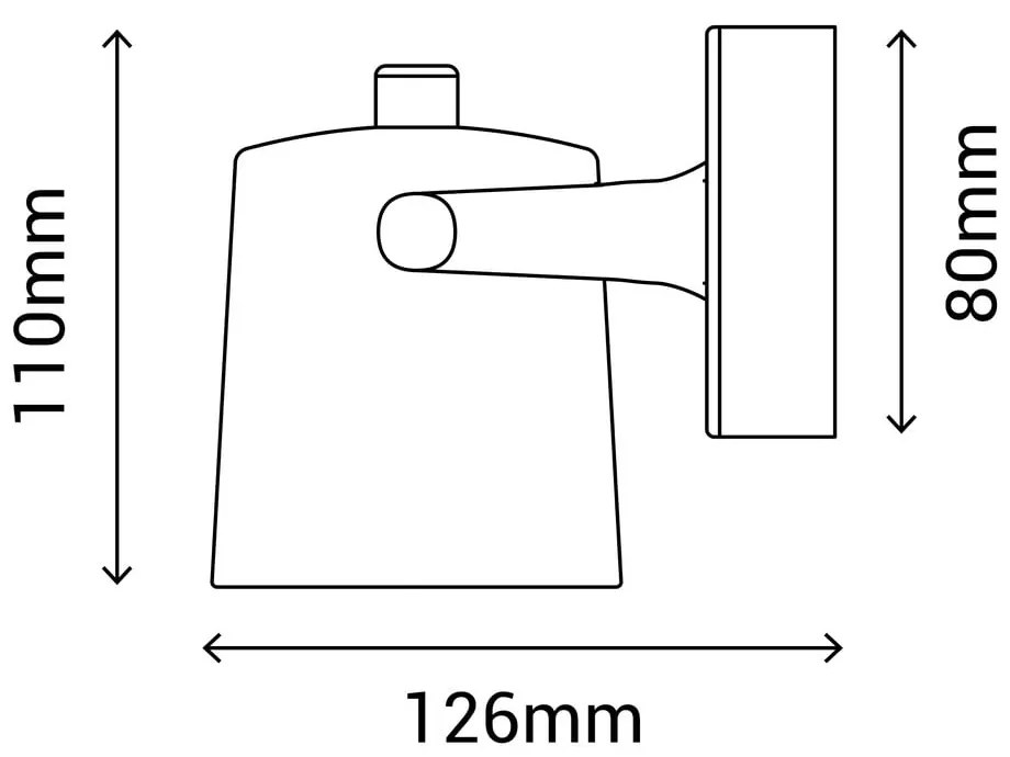 Czarny kinkiet SULION Ibai, wys. 11 cm