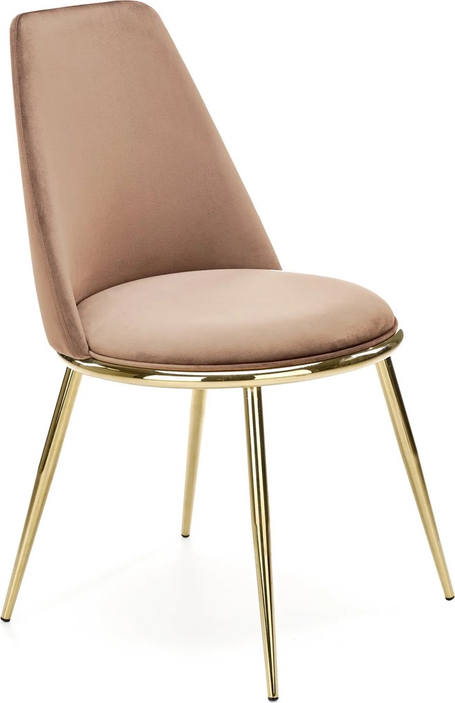 Velvetowe krzesło na złotych nogach K460