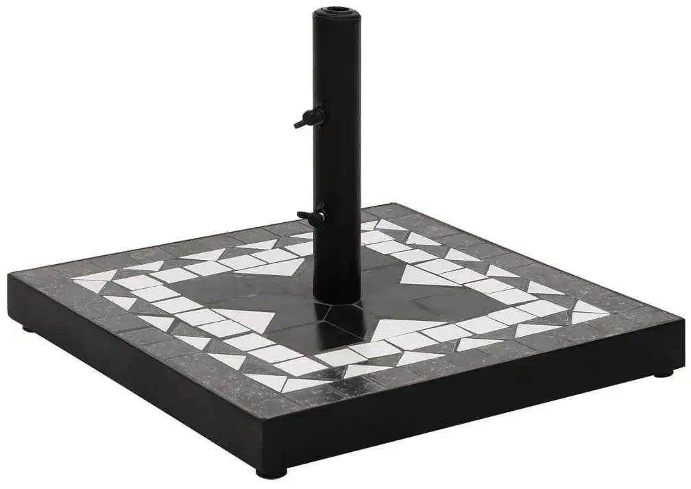 Czarno-biała ceramiczna podstawa do parasola - Hatori