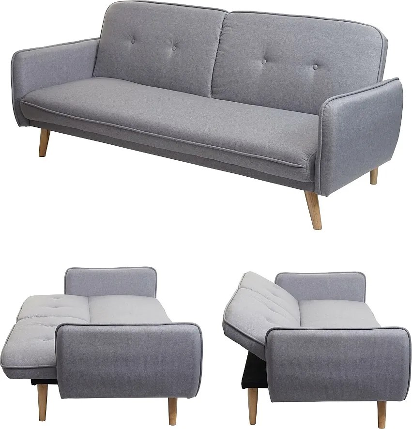 Sofa rozkładana MCW-J18,  szary