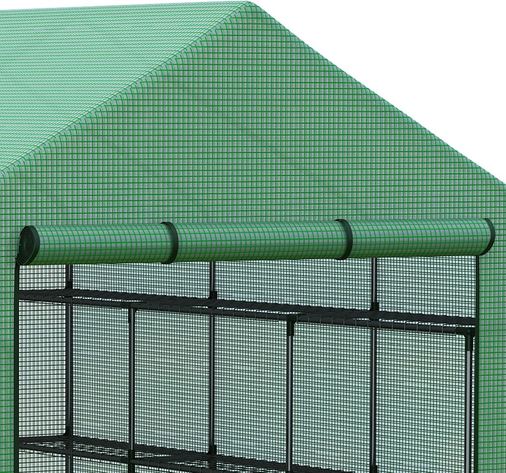 Outsunny szklarnia z półkami idealna na pomidory i inne rośliny skrzynia inspektowa duża 244x182x213cm | Aosom PL