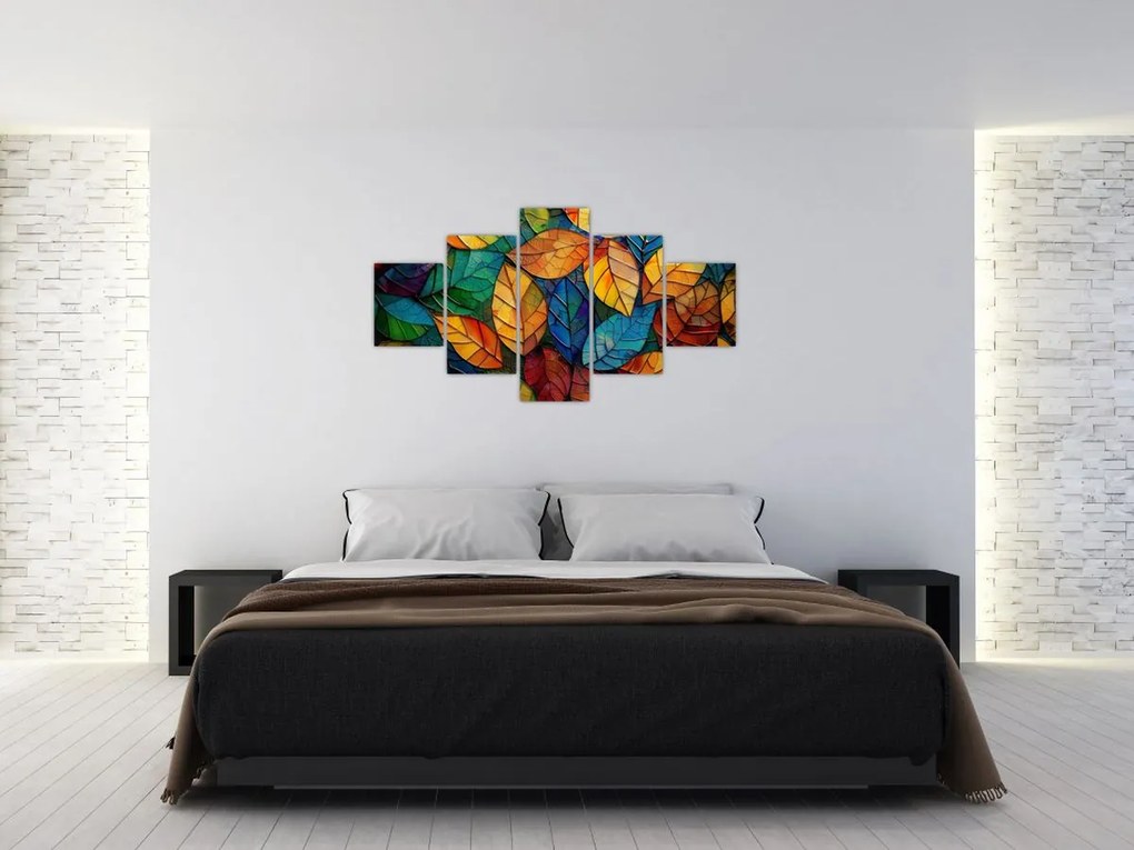Obraz - Mozaika z liści (125x70 cm)