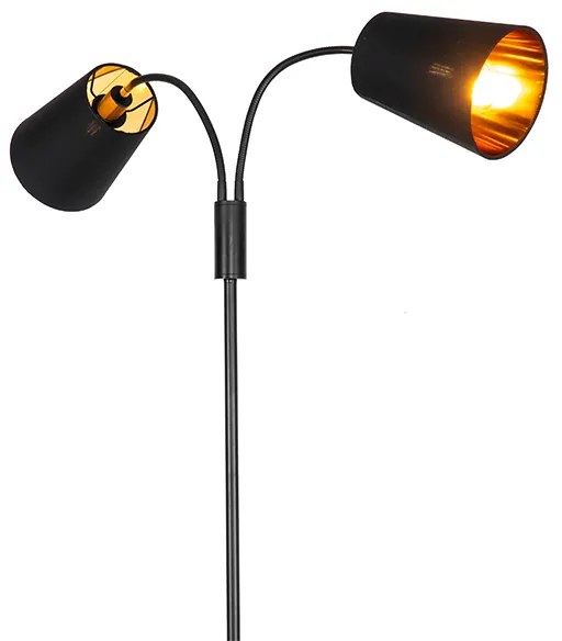 Nowoczesna lampa stojąca czarna 2-światłowa - Carmen Nowoczesny Oswietlenie wewnetrzne
