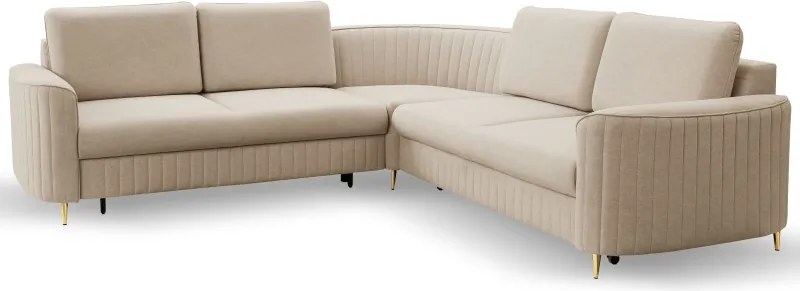 Narożnik LAREN nowoczesna sofa z funkcją spania pojemnik na pościel lewa strona CASTEL 15 251x251x85 cm