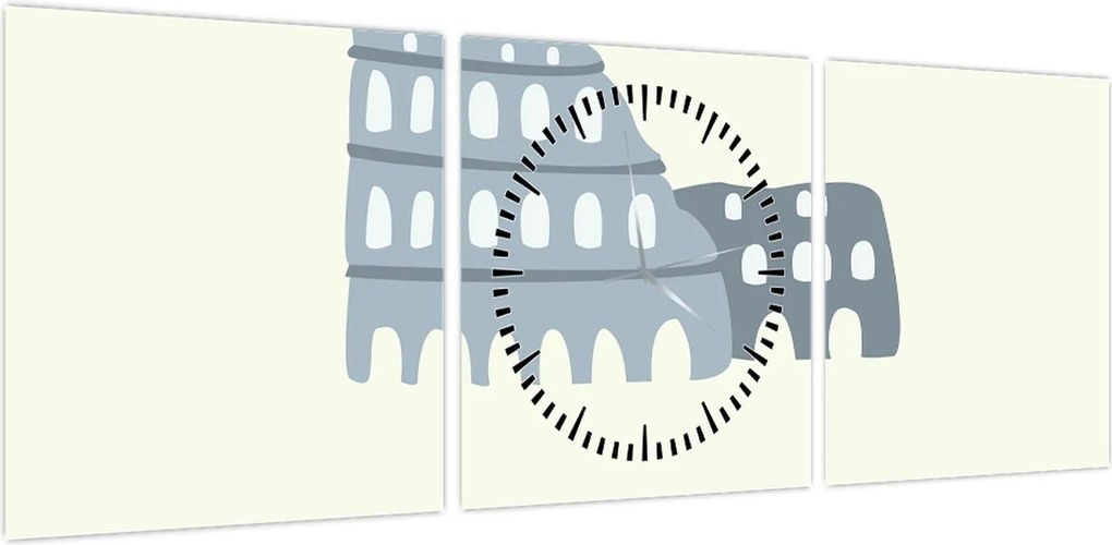 Obraz - Miasta Europy N⁰2 (z zegarem) (90x30 cm)