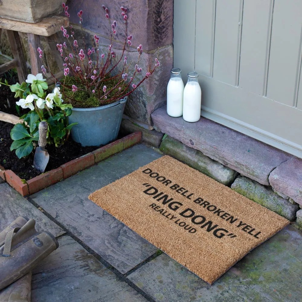 Wycieraczka z włókna kokosowego 40x60 cm Yell Ding Dong – Artsy Doormats