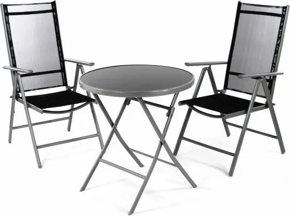 Zestaw mebli ogrodowych - krzesła i stół czarny