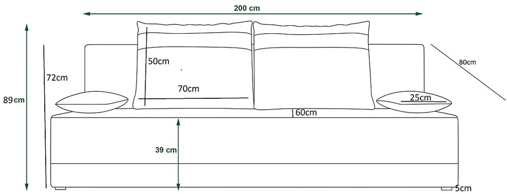 Brązowa nowoczesna sofa rozkładana F9-T86