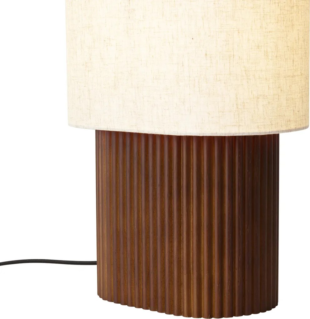 Lampa podłogowa Japandi drewno orzechowe z abażurem z tkaniny 70 cm - Lamel