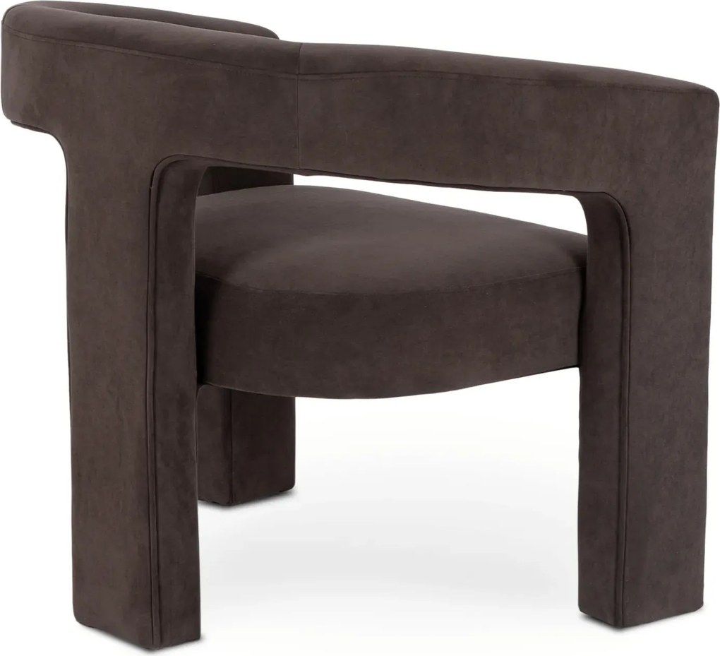 Brązowy nowoczesny fotel wypoczynkowy welurowy M5-C01