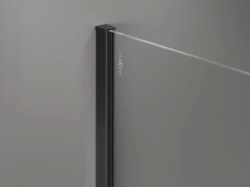 Mexen Kioto-X ścianka prysznicowa Walk-in 100 x 200 cm, transparent 10 mm, czarna - 800-100-101-70-00-X