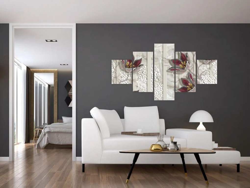 Obraz - Kwiaty dekoracyjne (125x70 cm)