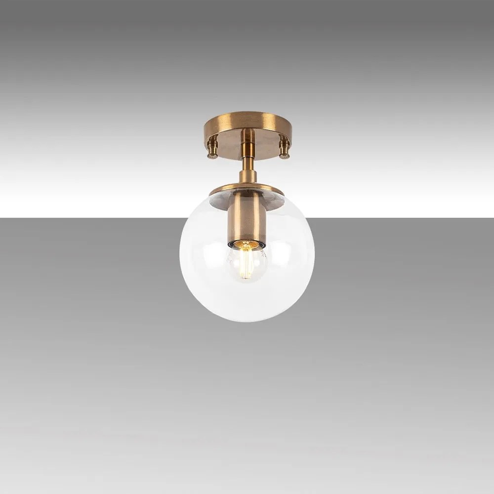 Lampa sufitowa w kolorze brązu ze szklanym kloszem ø 15 cm Atmaca – Opviq lights