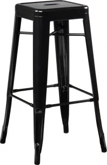 Zestaw 2 Wysokich, Stalowych, Sztaplowanych Stołków Lix Czarna & ↑75 Cm - Sklum