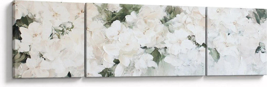 Obraz - Abstrakcja białych kwiatów (170x50 cm)
