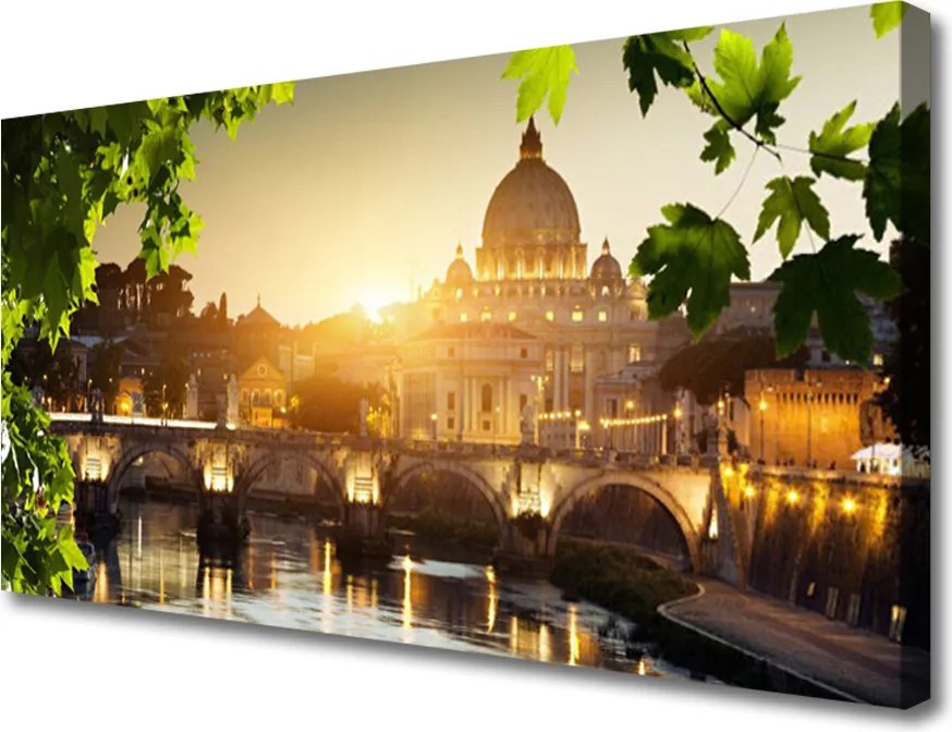 Zdjęcie na płótnie Nowoczesny Most nad Rzeką