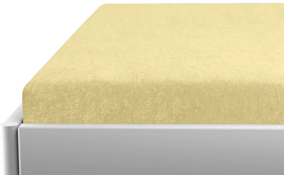 PrzytulneMieszkanie.pl Prześcieradło frotte do łóżeczka żółte 70x140 cm