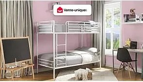 Łóżko piętrowe DUOTIS II - 2 × 90 × 190 cm - Biały