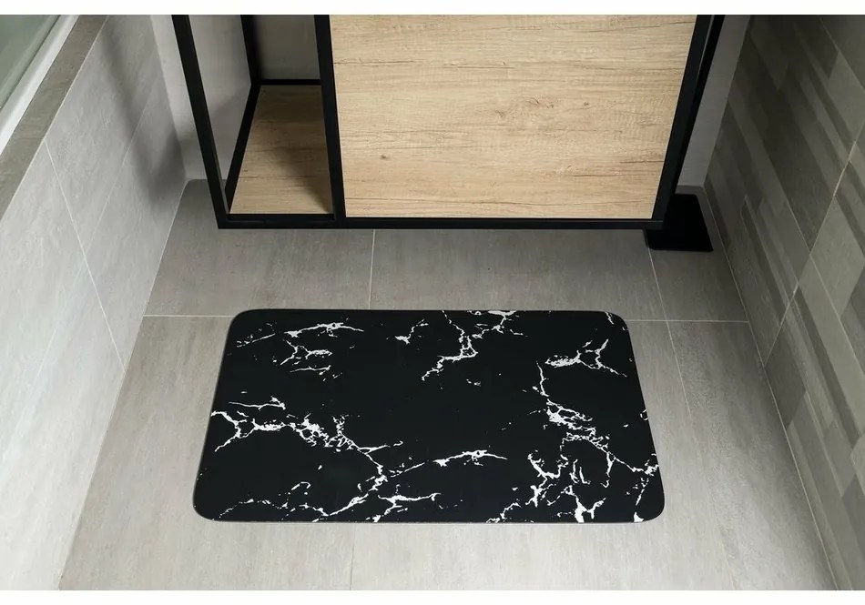 AQUALINE PCD011 dywanik łazienkowy 50 x 80 cm ,czarny/marmurowy