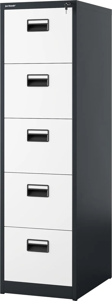 Metalowa szafka kartotekowa 46x62x163 cm Sara V005 biały/antracyt
