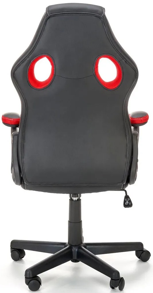 Fotel Gamingowy Tapicerowany Czarny Młodzieżowy + Czerwony A0-H88