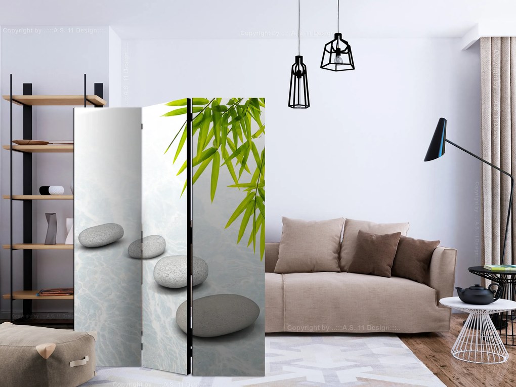 Parawan dwustronny Orient 135x172 cm 3-częściowy biały ARTGEIST B