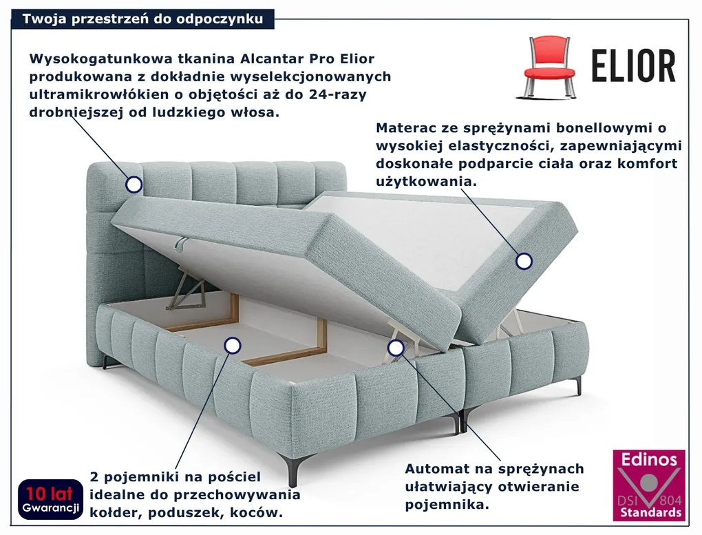 Błękitne łóżko kontynentalne 5 rozmiarów W7-T94