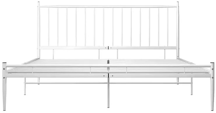Białe metalowe łóżko małżeńskie 180x200 cm - Bumlo