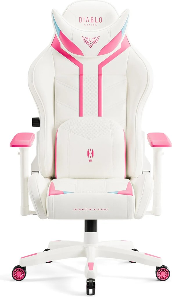 Fotel do grania Diablo X-Ray 2.0 Normal Size, kolor biało-różowy