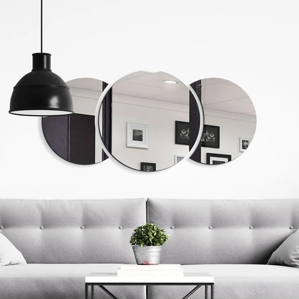 Naklejka na ścianę 26x26 cm Half-moon Mirror – Ambiance